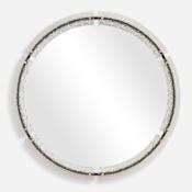 Uttermost Crystalline 37-3/4" Diameter Circular Flat Accent Mirror Black