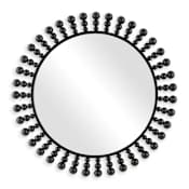 Uttermost Aziel 44" Sunburst Flat Metal Framed Accent Mirror Satin Black