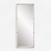 Uttermost Cyprus 30-1/2"W x 72"H Rectangular Flat Framed Full Length Mirror White