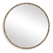 Uttermost Odeon 40-1/4" Diameter Circular Flat Iron and Shell Framed Accent Mirror Bronze