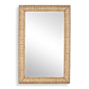 Uttermost Twisted Seagrass 38"W x 58"H Rectangular Beveled Other Organic Materials Framed Accent Mirror Natural Seagrass