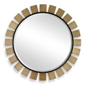 Uttermost Toluca 45" Sunburst Beveled Metal Framed Accent Mirror Plated Antique Brass