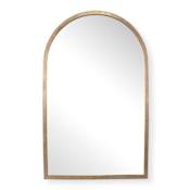 Uttermost Vestry 37-1/2"W x 60-1/4"H Arched Flat Aluminum Framed Accent Mirror Antique Brass