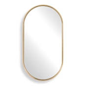 Uttermost Torrado 25-5/8"W x 47-3/4"H Oval Flat Framed Accent Mirror Brass