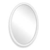 Uttermost Bali 24-3/16"W x 35-13/16"H Oval Flat Framed Accent Mirror White