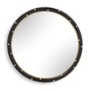 Uttermost Helia 41" Diameter Circular Flat Framed Accent Mirror Gold / Black