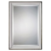 Uttermost Lahvahn 24" W x 34" H Rectangular Framed Accent Mirror Gloss White / Silver