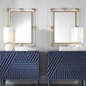 Uttermost Balkan 28" W x 37-3/4" H Rectangular Framed Bathroom Mirror Gold Leaf