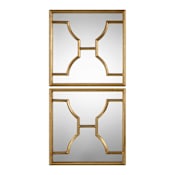 Uttermost Misa 24" W x 24" H Square Framed Accent Wall Mirror Lightly Antiqued Gold Leaf