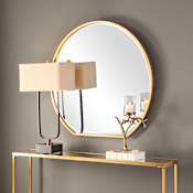 Uttermost Cabell 42" W x 39-1/4" H Specialty Steel Framed Bathroom Wall Mirror Gold