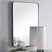 Uttermost Aramis 24" W x 36" H Rectangular Framed Bathroom Mirror Distressed Silver Leaf