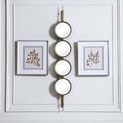 Uttermost Button 9-7/8" W x 59-7/8" H Geometric Framed Accent Mirror Gold Leaf