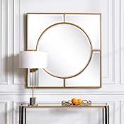 Uttermost Stanford 48" W x 48" H Square Wood Framed Accent Mirror Brushed Gold