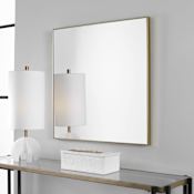 Uttermost Alexo 28" W x 28" H Square Framed Accent Mirror Brushed Gold