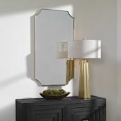 Uttermost Lennox 22-1/8" W x 40-1/8" H Rectangular Framed Bathroom Mirror Brushed Brass