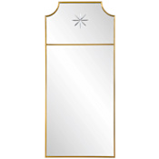 Uttermost Caddington 18" W x 40" H Arched Stainless Steel Framed Accent Mirror Satin Brushed Brass