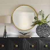 Uttermost 42" Diameter Circular Framed Accent Mirror Gold Leaf