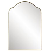 Uttermost Sidney 20" W x 30" H Arched Stainless Steel Framed Accent Mirror Brushed Brass
