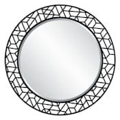 Uttermost Mosaic 40" Diameter Circular Framed Accent Mirror Satin Black