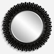 Uttermost Circle Of Piers 42-1/8" Diameter Circular Beveled Accent Mirror Black