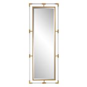 Uttermost Balkan 27-1/2" W x 75" H Rectangular Framed Full Length Mirror Metallic Gold Leaf