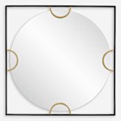 Uttermost Hinson 39" Diameter Circular Framed Accent Mirror Satin Black