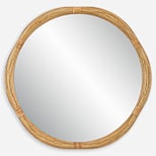 Uttermost Salina 39-3/4" Diameter Circular Framed Accent Mirror Bamboo