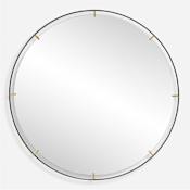 Uttermost Grand Pendulum 72-1/4" Diameter Circular Framed Accent Mirror Black