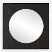 Uttermost Ember 42" Diameter Circular Framed Accent Mirror Black