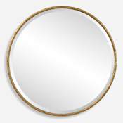 Uttermost Sutton 47-1/4" Diameter Circular Framed Accent Mirror Gold