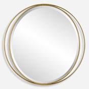 Uttermost Rhodes 36" Diameter Oval Framed Accent Mirror Gold