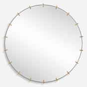 Uttermost Pali 43-1/8" Diameter Circular Framed Accent Mirror Black