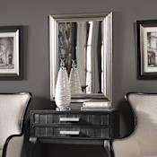 Uttermost 27" W x 37" H Rectangular Framed Bathroom Mirror Silver Leaf