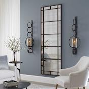 Uttermost Grace Feyock 29" W x 79" H Rectangular Framed Full Length Mirror Heavily Antiqued Gold Leaf