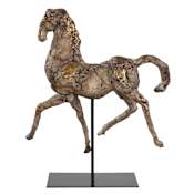 Uttermost Caballo Polyresin Horse Statue by David Frisch Aged Silver / Black
