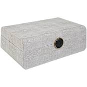 Uttermost Lalique 4-1/2" Tall MDF Boxes Brushed Antique Brass / White