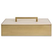 Uttermost Wessex 4-3/4" Tall MDF and Metal Boxes Brass / White