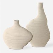 Uttermost Duostacked Ceramic Decorative Vases - Set of 2 Cream