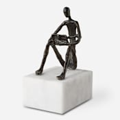 Uttermost Sit Back Relax And Read Iron Figurine Dark Brown