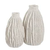 Uttermost Ivory Ridge 14" Tall Polyresin Vase - Set of 2 Ivory