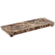Uttermost Marble Crest 18-7/8" Wide Marble and Metal Tray Chocolate / Cream