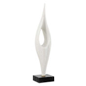 Uttermost 24.25" Tall Fluid Drop White Stone Sculpture Black / White