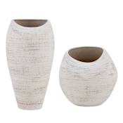 Uttermost Inara Indoor-Outdoor White Vases - Set of 2 Blue / White