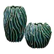 Uttermost Veridian Ridge Indoor-Outdoor Vases - Set of 2 Green