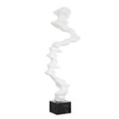Uttermost Flux 38" Tall Marble, Natural Fibers, and Resin Abstract Sculpture White