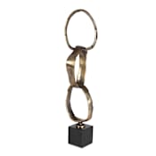 Uttermost Loopform 21" Tall Aluminum and Marble Abstract Sculpture Black / Brass