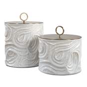 Uttermost Ivory Tide Indoor-Outdoor Canisters - Set of 2 White