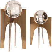 Uttermost Ellianna Two Piece Glass and Steel Statue Set by Grace Feyock Brassy Gold