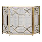 Uttermost Rosen 34 Inch x 53 Inch Metal Fireplace Screen Antiqued Gold