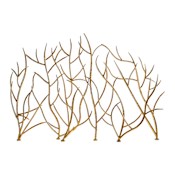 Uttermost Gold Branches 48 Inch Wide Iron Fire Screen by Jim Parsons Bright Gold Leaf